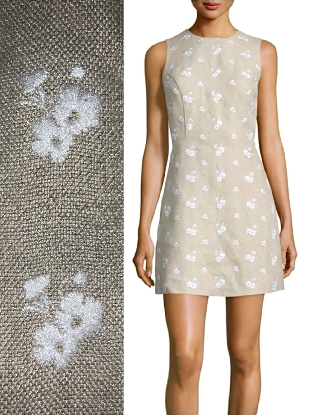 MICHAEL Michael Kors Floral Embroidered Linen Dress
